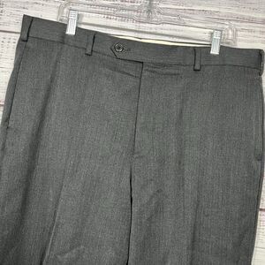 Brooks Brothers Dress Pant Mens 37x30 Charcoal Gray 1818 Madison Wool Flat Front